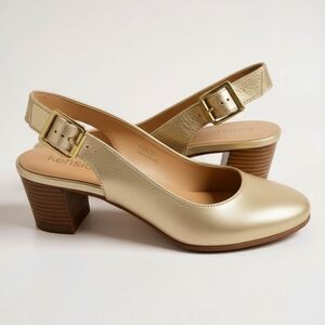Kensie Gold Slingback Block Heels